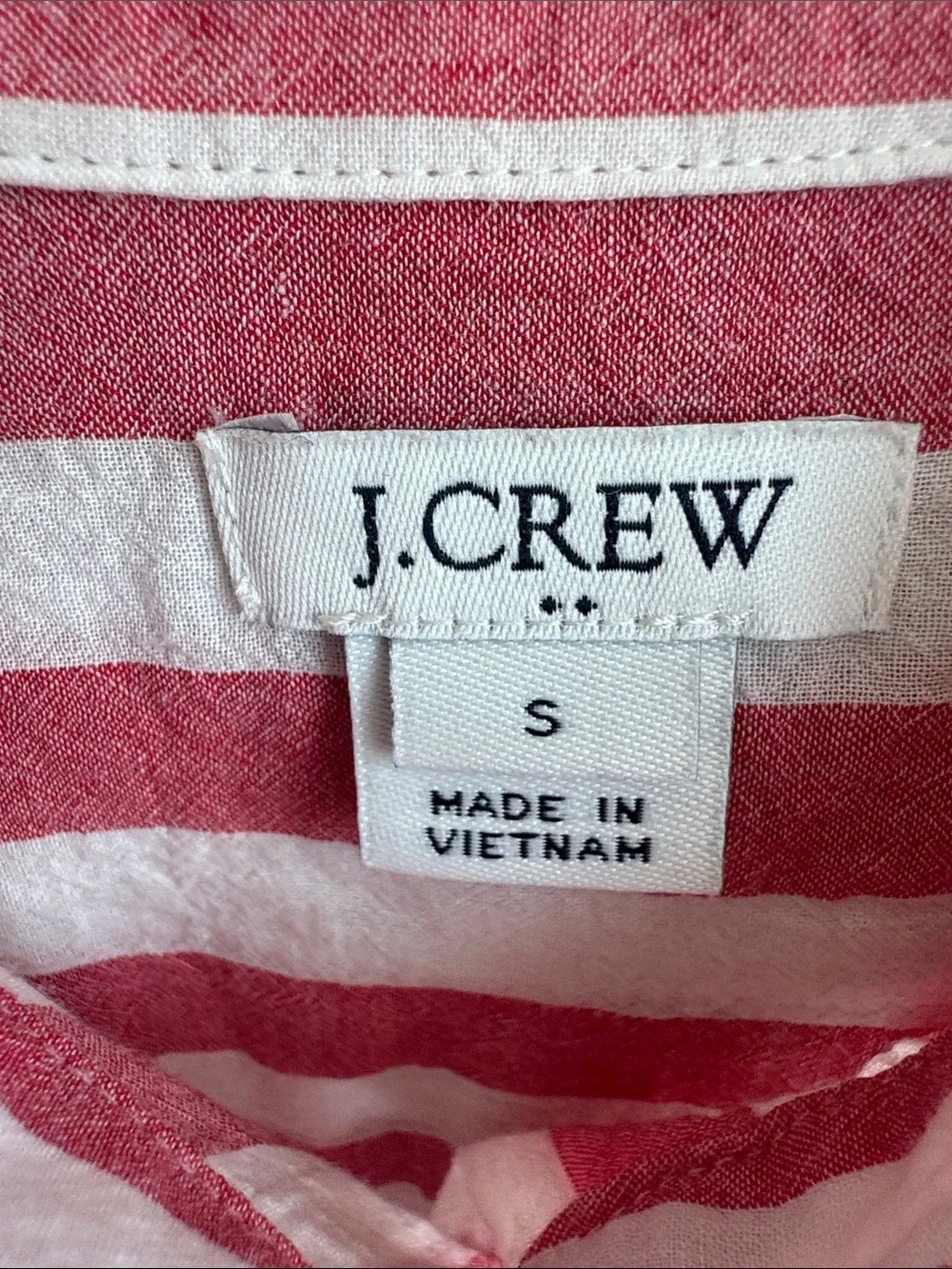 J. Crew Pink and White Striped Tie-Front Button-Up Shirt